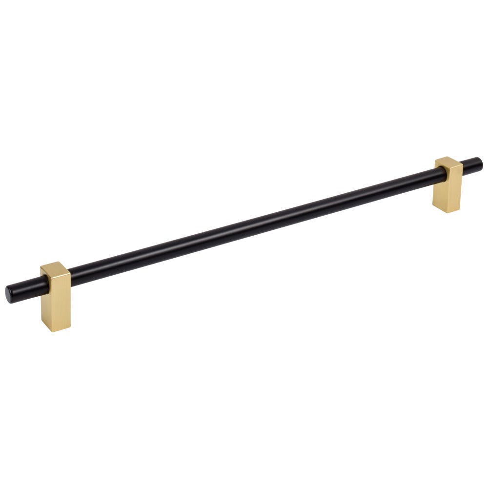14-3/8" Overall Length Cabinet Pull in Matte Black with Satin Nickel Finish