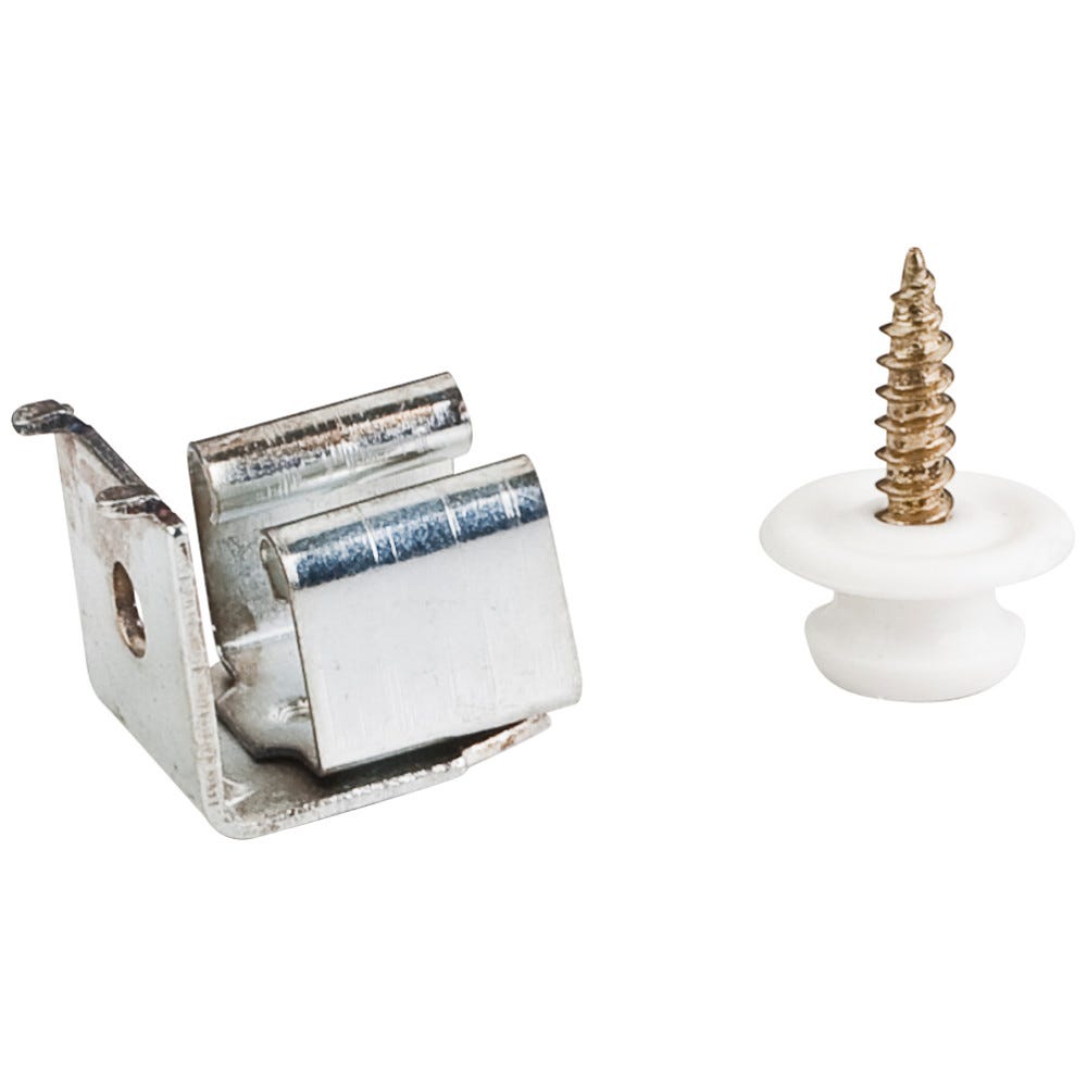 Button Catch in zinc receiver and polished brass receiver finish, functional hardware for doors and cabinets