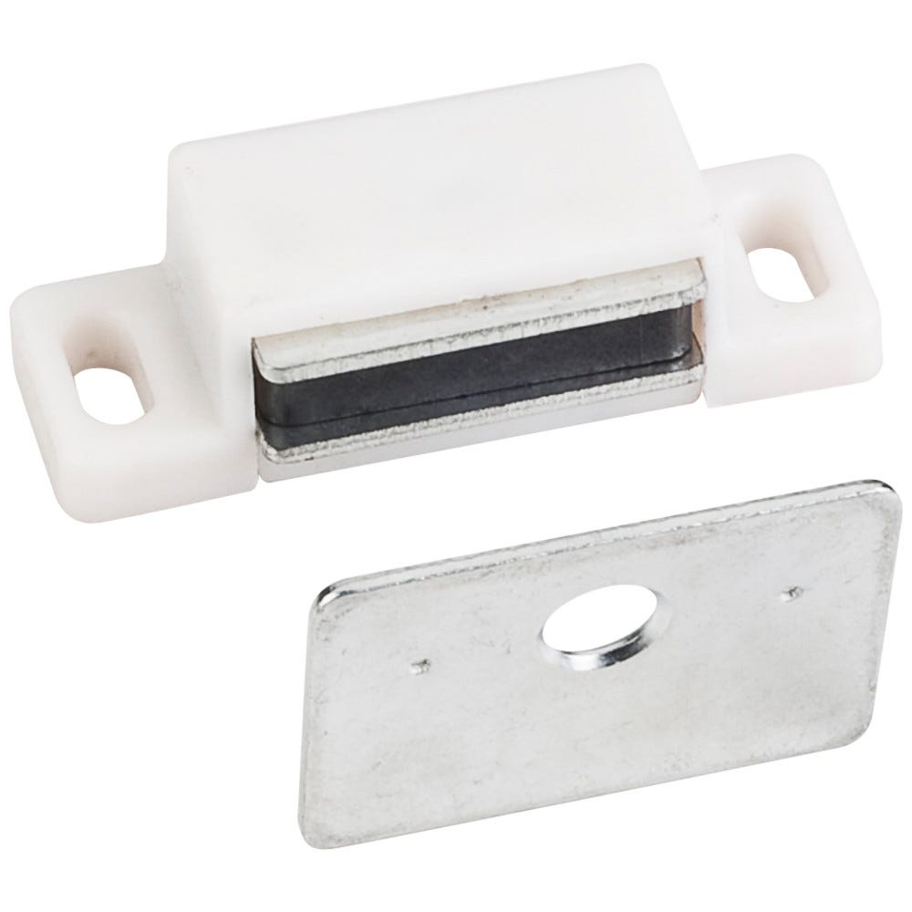 Bulk15# Magnetic Catch White/Zinc Bulk Pack with 1000 catches, 1000 strikes, flat and round head screws