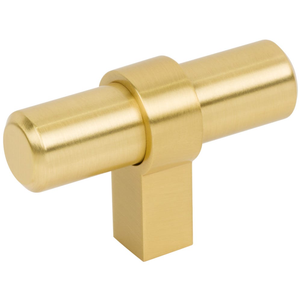 2" Overall Length Cabinet "T" Knob in Matte Black finish, decorative hardware by Jeffrey Alexander