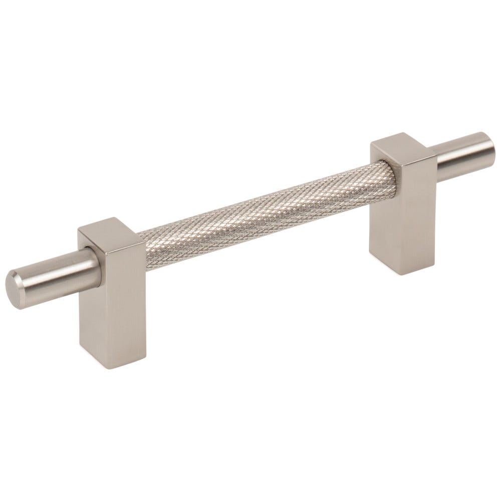 6-1/8" Knurled Center Cabinet Pull in Satin Bronze, Satin Nickel, Matte Black, and Brushed Gold finishes, decorative hardware