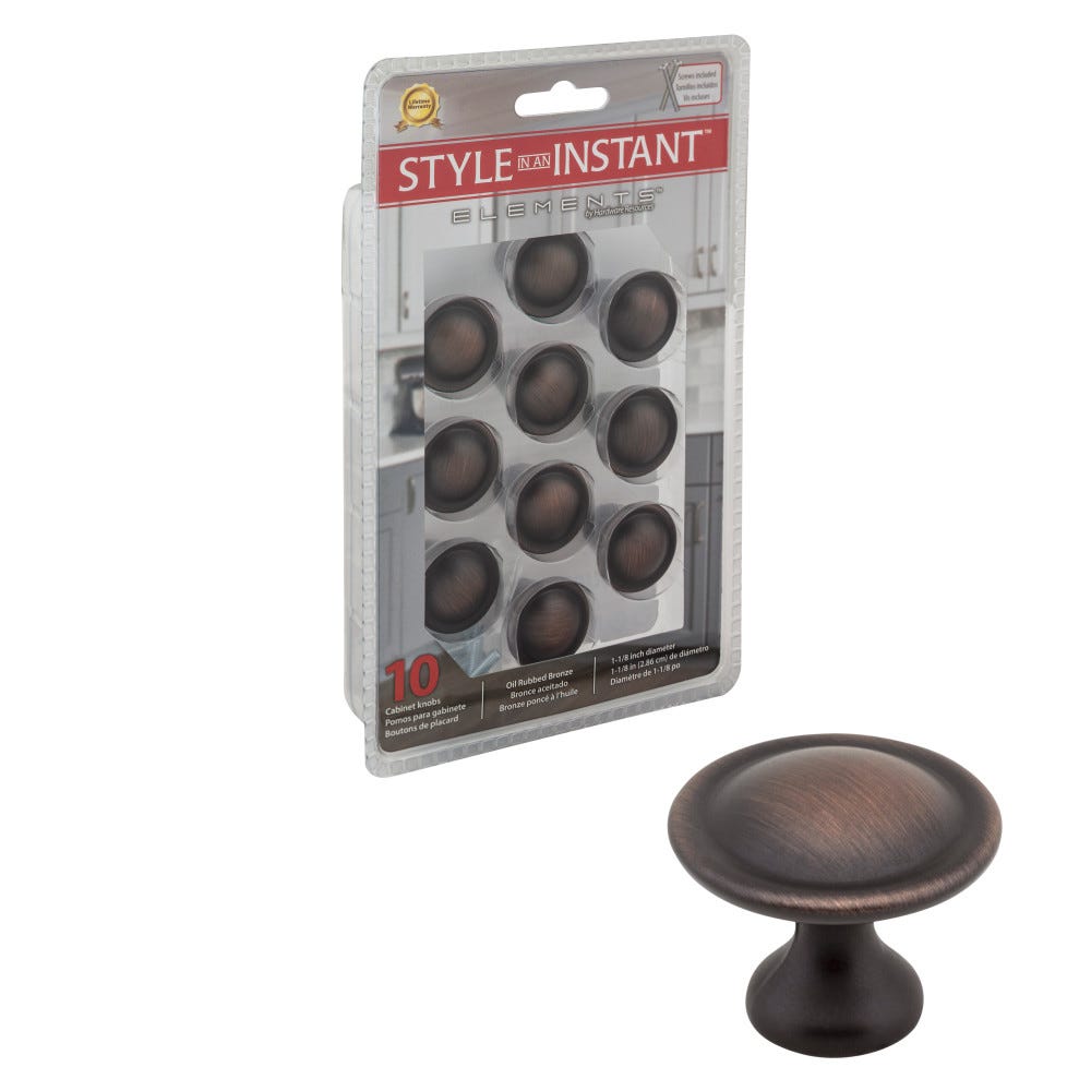 10-Pack Of 1-1/8" Diameter Cabinet Knob