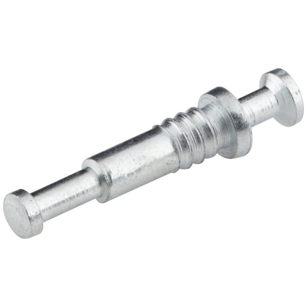 Double Bolt for 16 mm Center Panel in silver finish, functional hardware for furniture assembly, durable metal construction