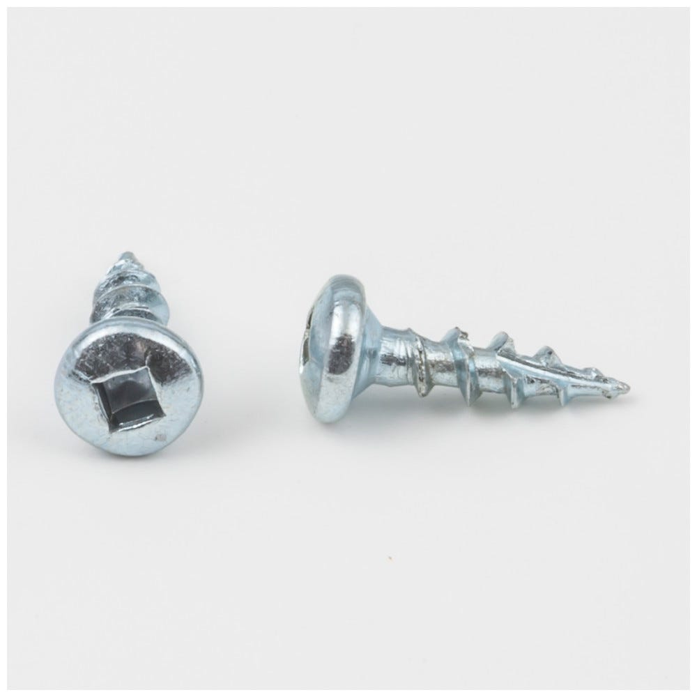#6 x 1/2" Coarse Thread Pan Head Screw in Zinc and Black finishes, square drive, functional hardware