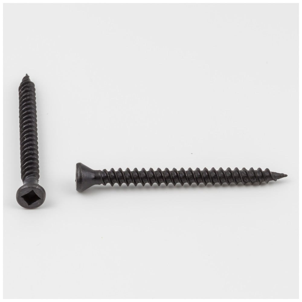 #6 x 1-5/8" Trim Head Square #1 Drive Screw in black finish, functional hardware for various applications