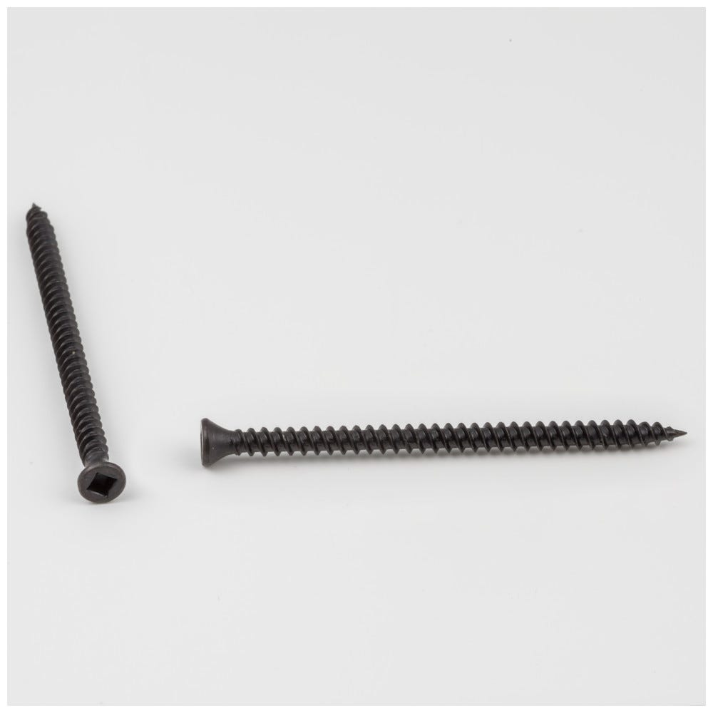 #6 x 2-1/4" Trim Head Square #1 Drive Screw in black finish, functional hardware, sold by keg bucket