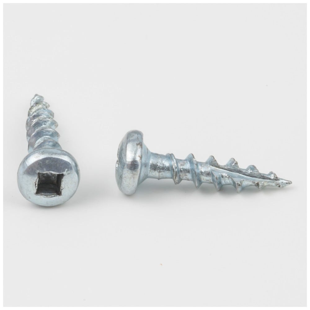 #6 x 5/8" coarse thread pan head screw in zinc finish, square drive, sold by the box