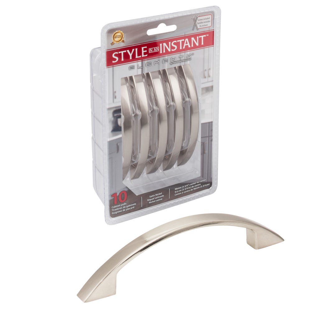 10-Pack Of 4-15/16" Overall Length Arched Cabinet Pulls