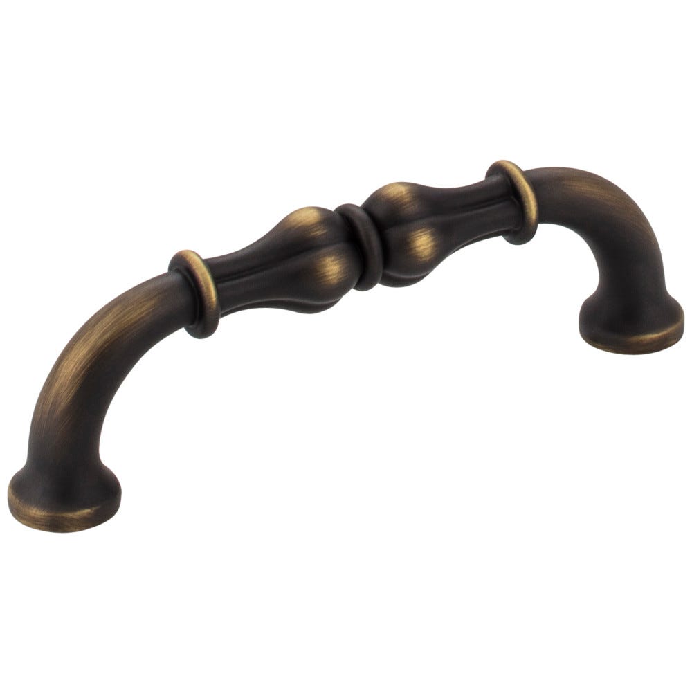 4-3/8" Cabinet Pull in Antique Brass, Pewter, and Nickel finishes from the Bella Collection, decorative hardware by Jeffrey Alexander