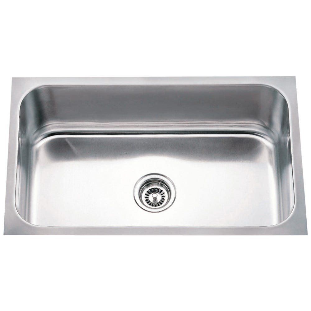 Stainless Steel 18-Gauge Undermount Rectangular Utility Sink, satin finish, 30" x 18" x 9", durable 304 stainless steel