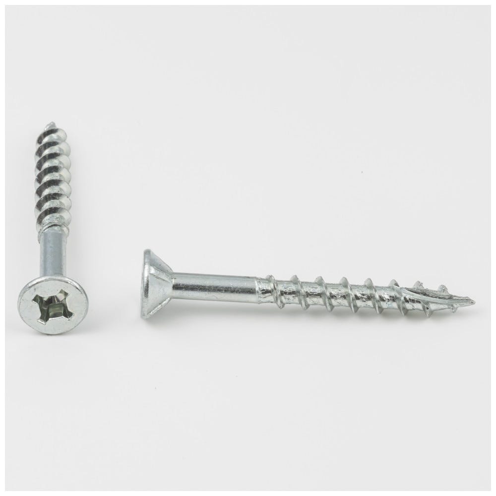 #8 x 1-1/2" FH Combo Nib Screw with zinc finish and Type 17 point, durable functional hardware