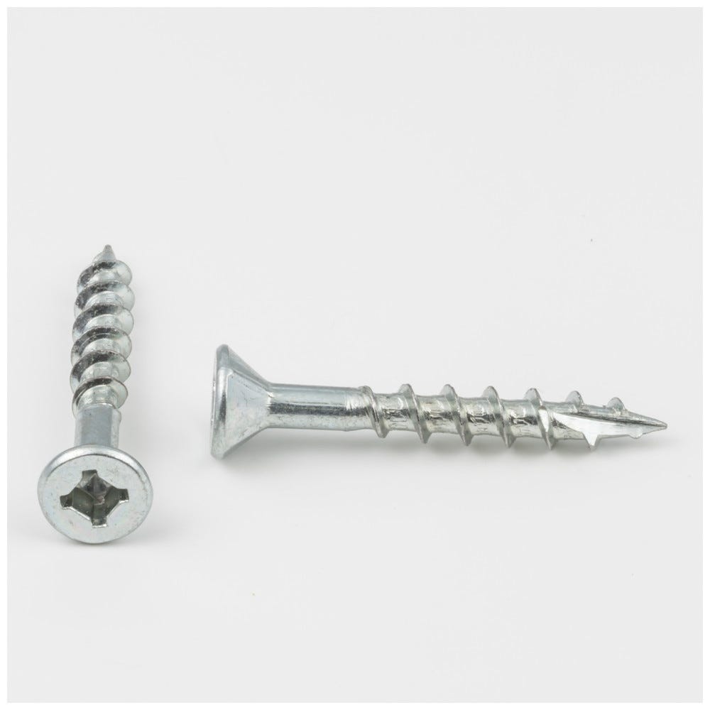 #8 x 1-1/4" FH Combo Nib Screw with Type 17 Point, Zinc finish, sold in boxes of 2,000 pcs