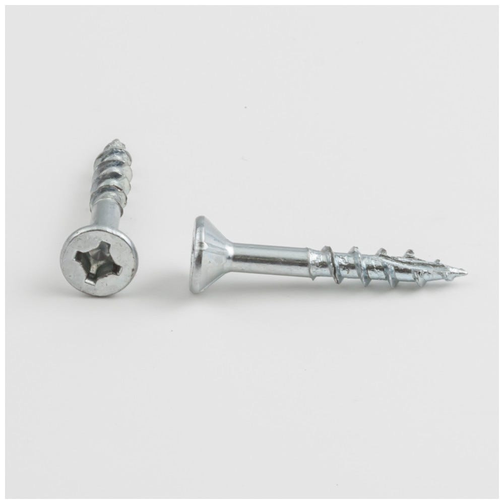 #8 x 1-1/8" FH Combo Nib Screw with Type 17 Point in Zinc finish