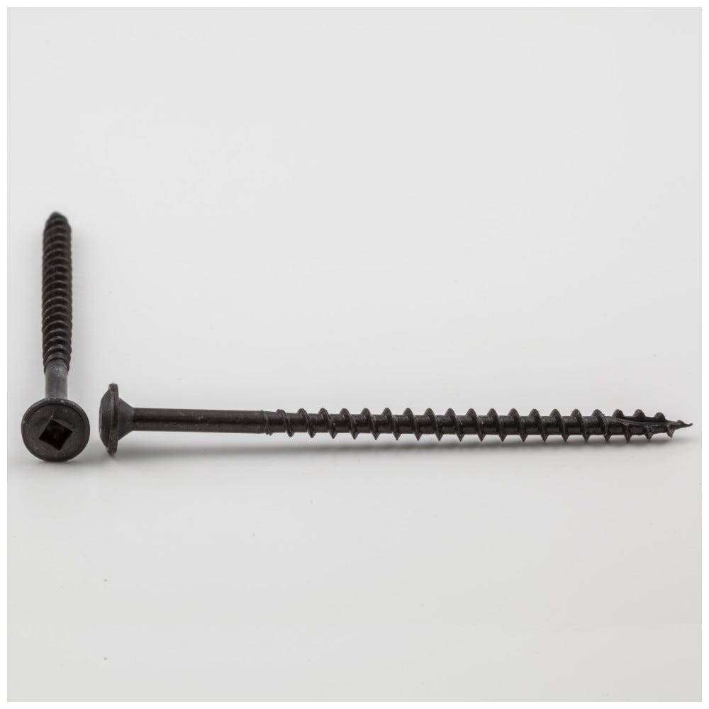 #8 x 2-1/2" coarse thread standard washer head screw, black finish, square drive, type 17