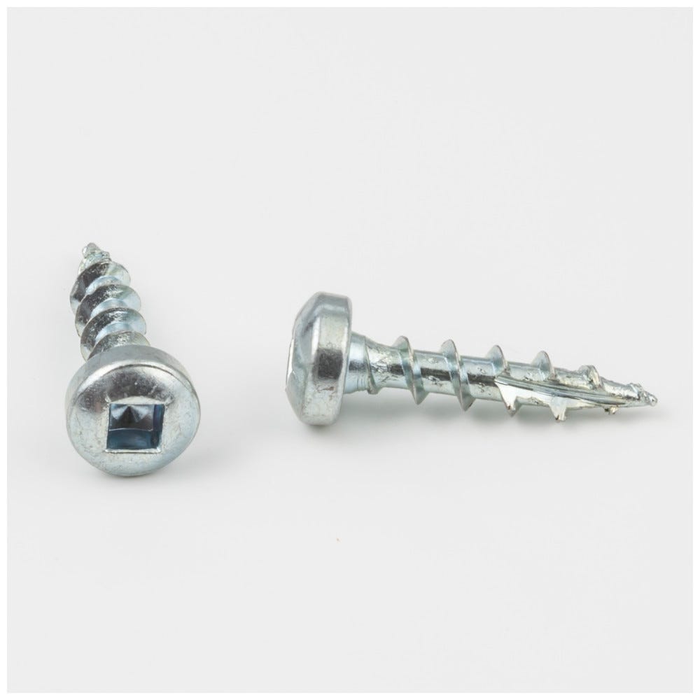 #8 x 3/4" Pan Head #2 Square Drive screw in zinc finish with Type 17 tip, perfect for flooring projects