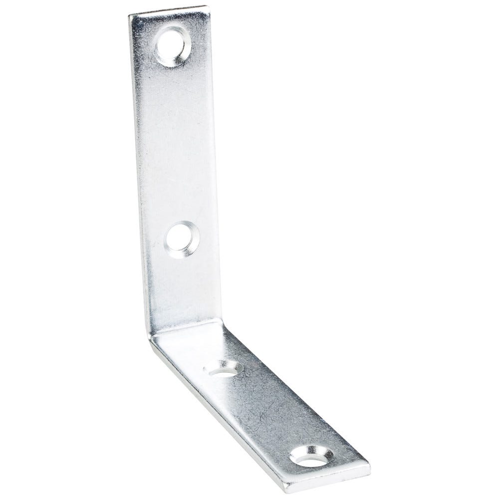 3" x 3" Corner Brace in zinc plated finish, durable functional hardware for construction and furniture support