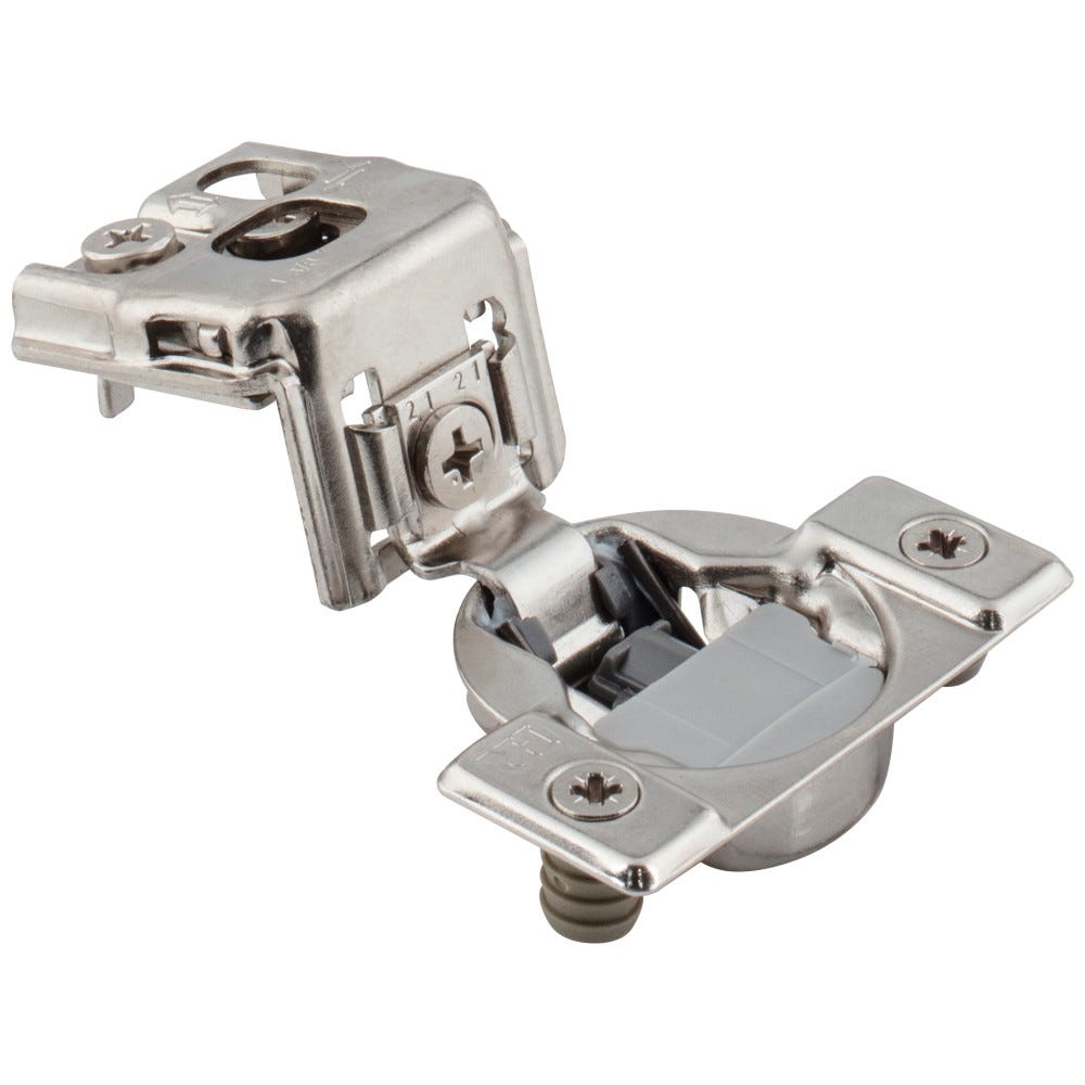 Dura-Close® 1-3/8" Overlay Soft-Close Compact Hinge in sleek finish, functional hardware for cabinetry