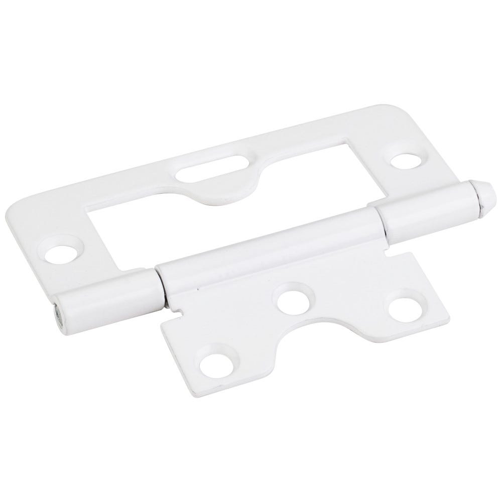 3" Swaged Loose Pin Non-Mortise Hinge in Bright White finish, functional hardware for cabinetry