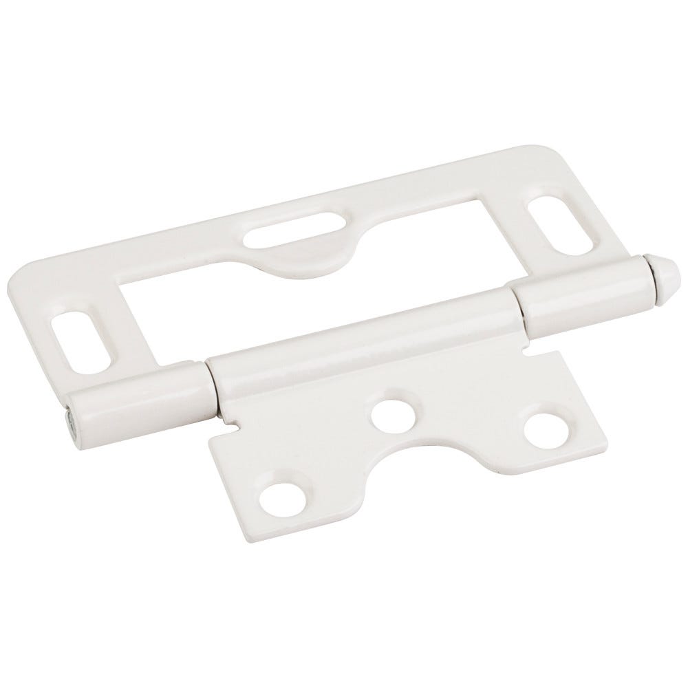 3" Loose Pin Swaged Hinge Non Mortise in almond and white finishes with adjustable slots for 1" - 1-3/8" panels