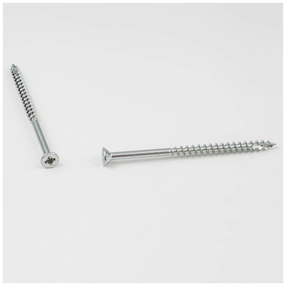 #9 x 2-1/2" FH Combo Nib Screw with Type 17 Point Zinc Finish, Functional Hardware