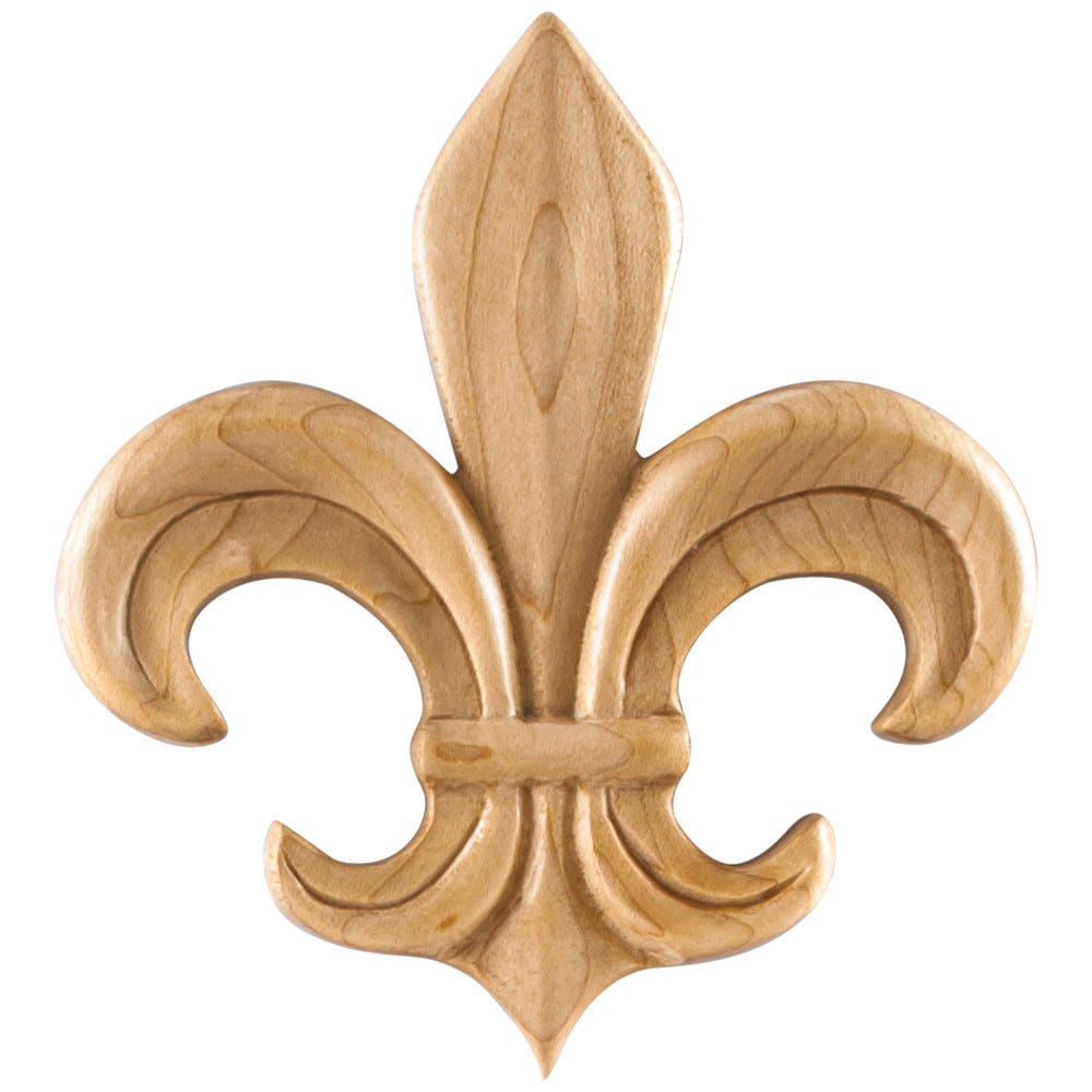3-3/4" X 1/2" X 4-1/8" Fleur-De-Lis Applique.