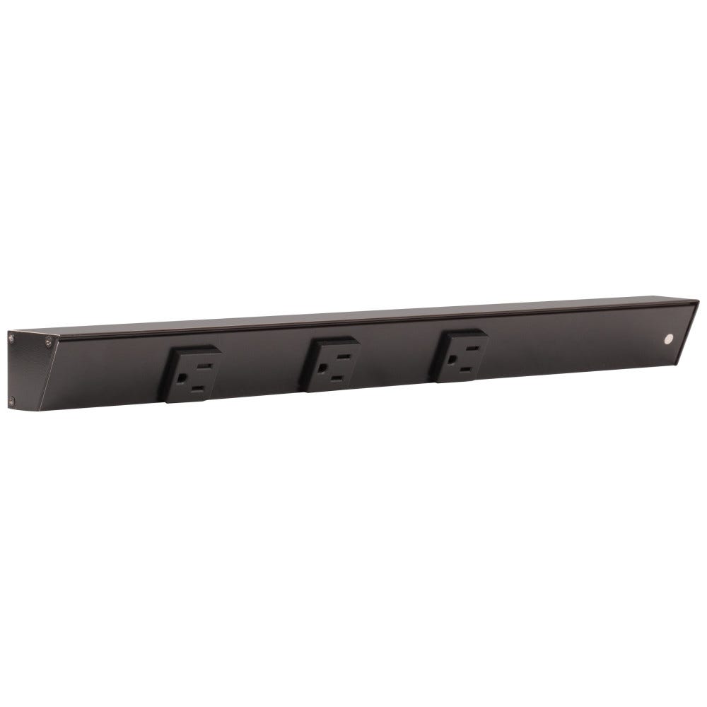 18 inch black finish single receptacles with right wire entry for modern interiors