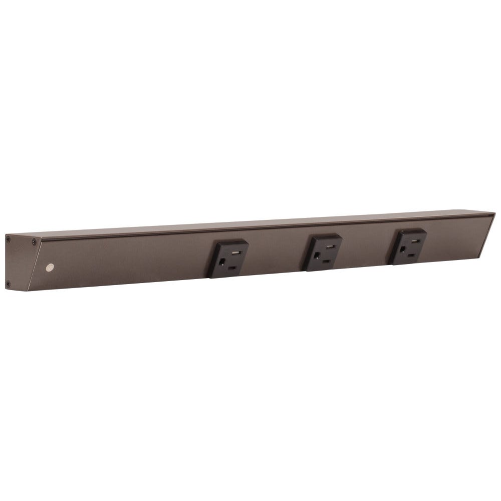 18" Apt single receptacle in bronze finish with left wire entry, ideal for modern lighting solutions