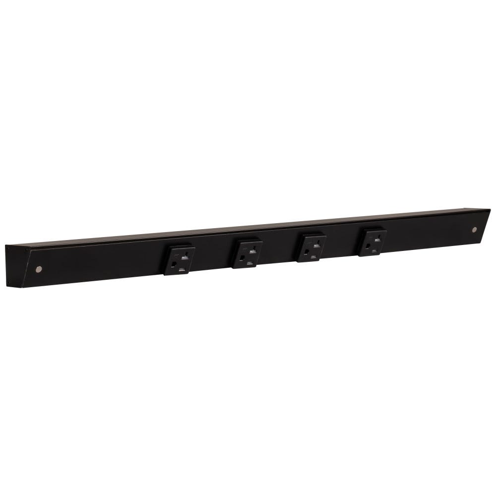 24" Apt, BK Single Receptacles & Finish in sleek black color, designed for modern interiors, perfect for light and power solutions