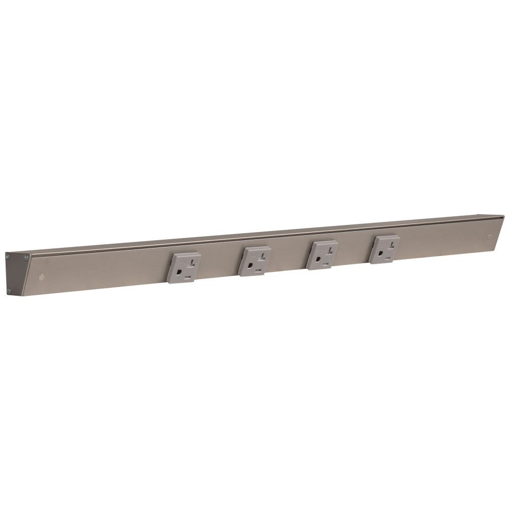 24" Apt single receptacles in satin nickel finish and grey color, designed for modern interiors