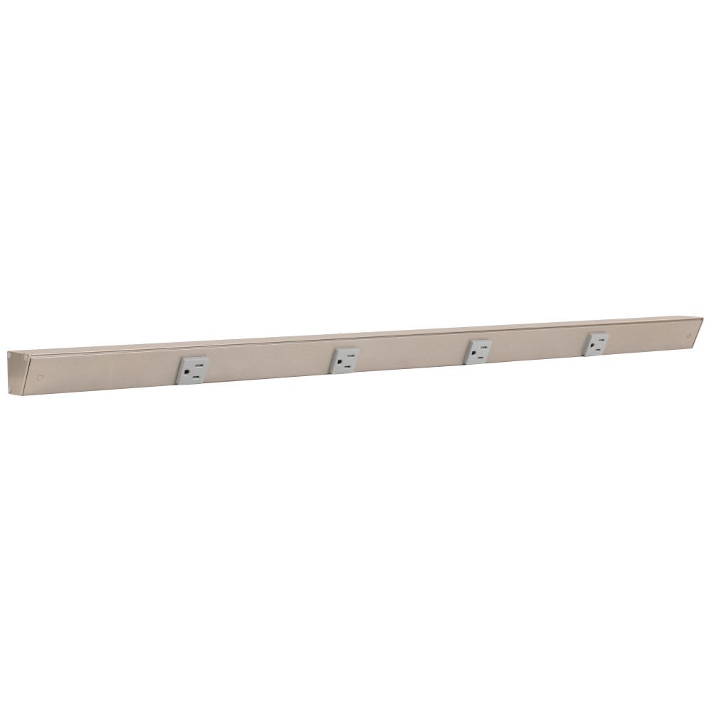 36 inch Apt single receptacles in satin finish, grey color, designed for light and power applications