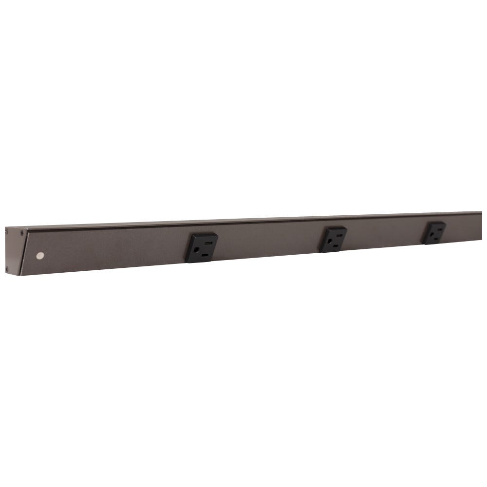 72" Apt BZ Finish BK Single Receptacles, bronze finish with black accents, modern electrical fixture