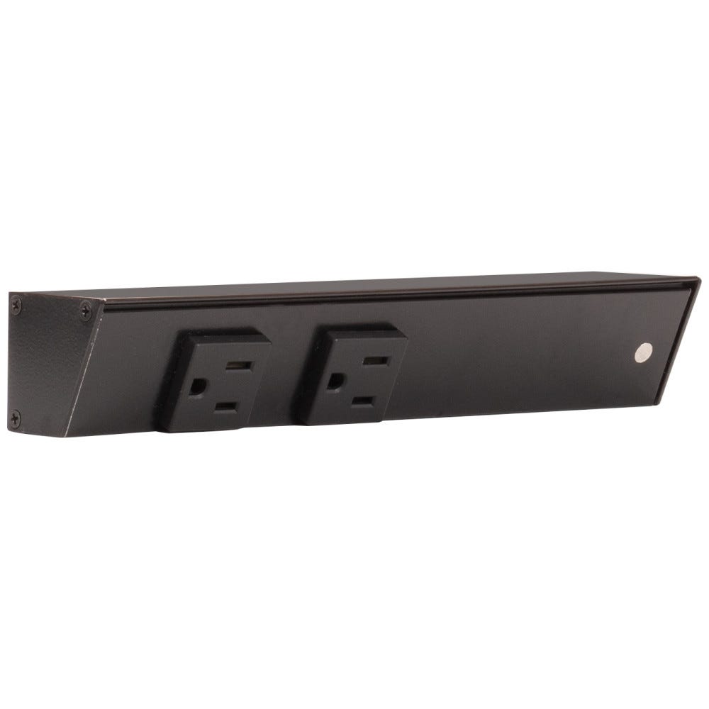9 inch black finish single receptacle with right wire entry, perfect for modern lighting and power solutions