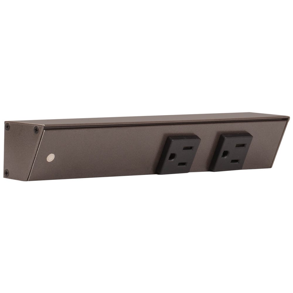 9" Apt Bz Finish BK Single Receptacles with left wire entry, modern bronze finish, stylish and functional design