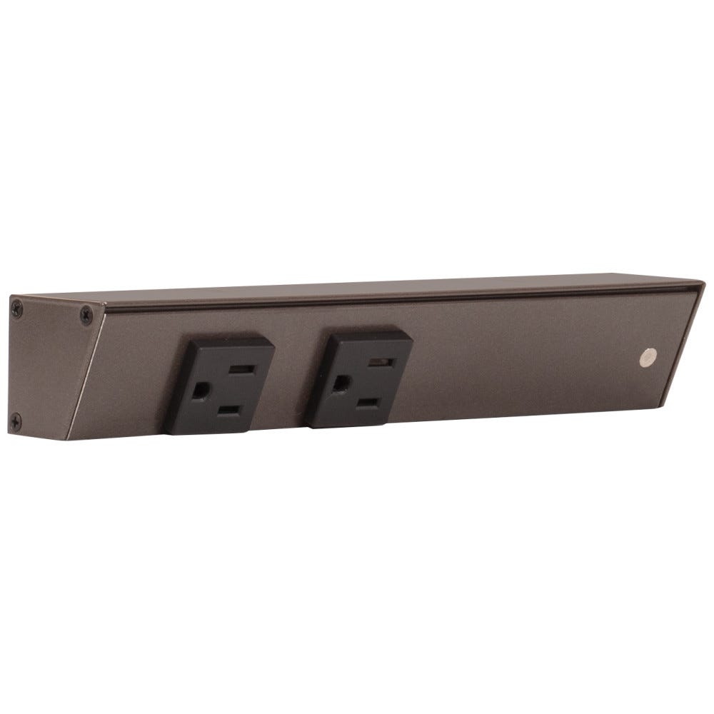 9" Apt Bz Finish BK Single Receptacles, bronze finish, black color, single receptacle with rear wire entry