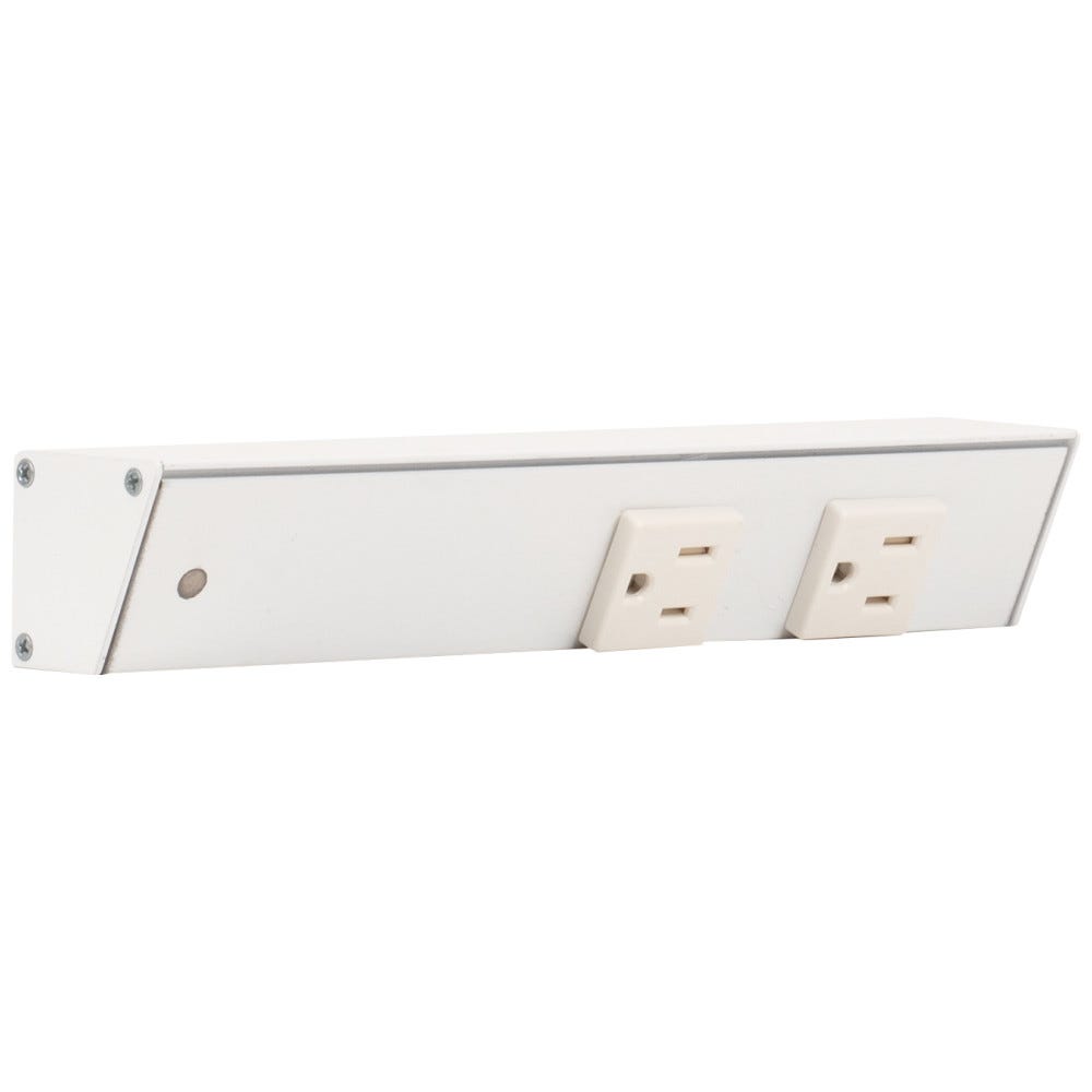 9" Apt Light & Power Receptacle in white finish with left wire entry, designed for modern interiors