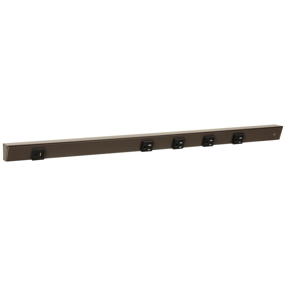 30" Apt 4pcs 20A receptacle with USB-Ac Left, bronze powder finish, black single receptacle, designed for modern interiors.