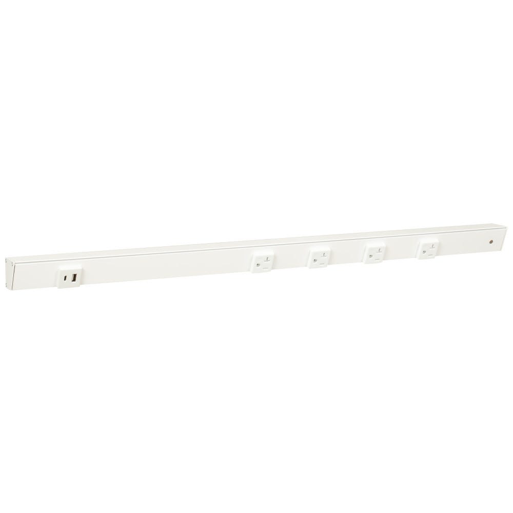 30" Apt 4pcs 20A receptacle with USB-Ac outlet in white powder finish, single receptacle design