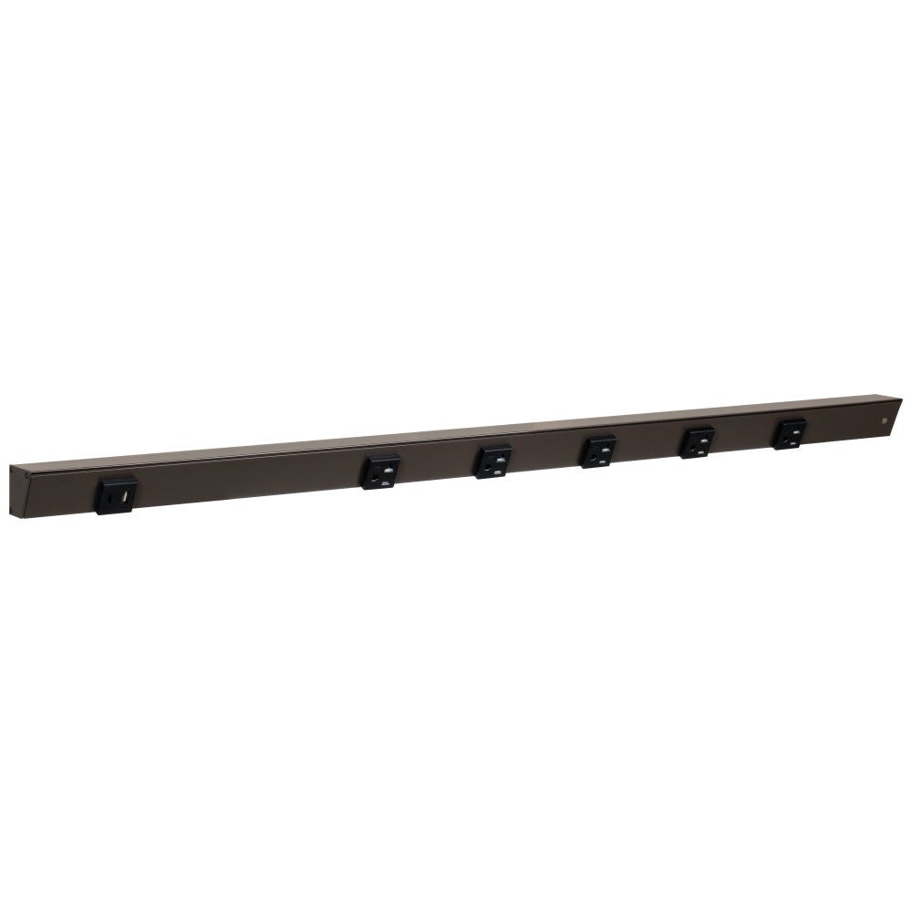 36 inch Apt 5pcs 20A receptacle with USB-Ac port, bronze powder finish, black single receptacle, Task Lighting