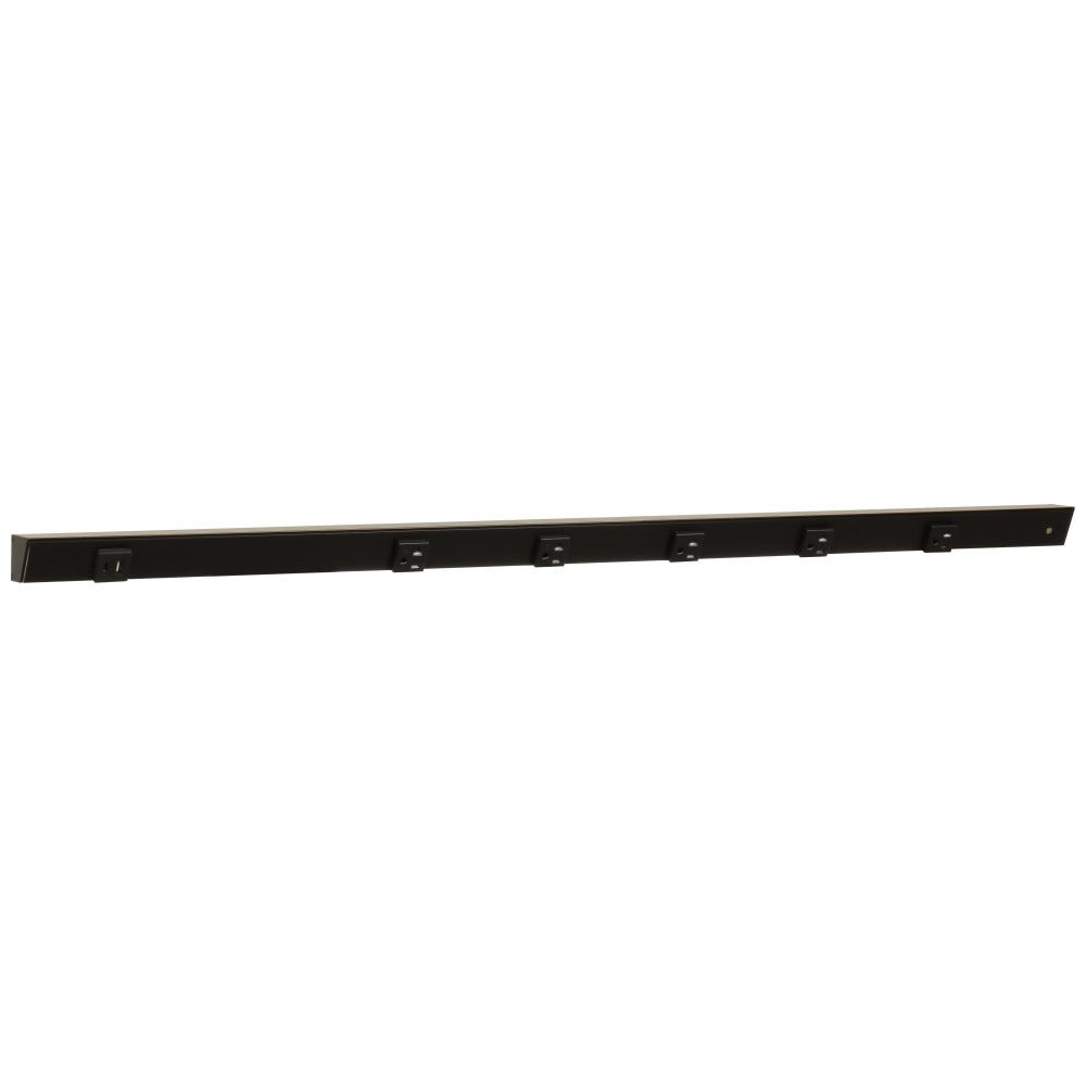 42 inch Apt 5pcs 20A receptacle with USB-Ac left, black powder finish, black single receptacle