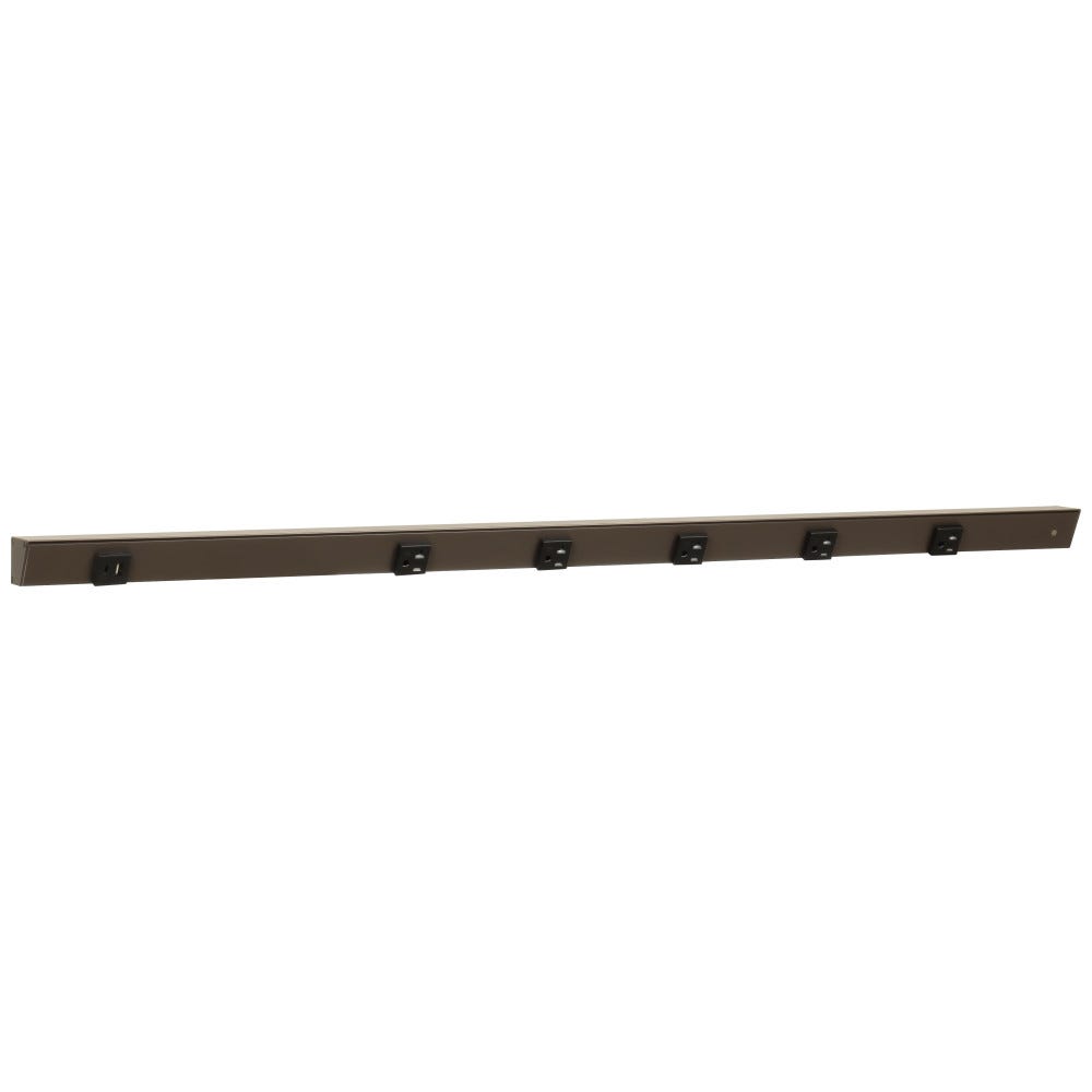 42" Apt 5pcs 20A receptacle with USB-Ac left, bronze powder finish, black single receptacle