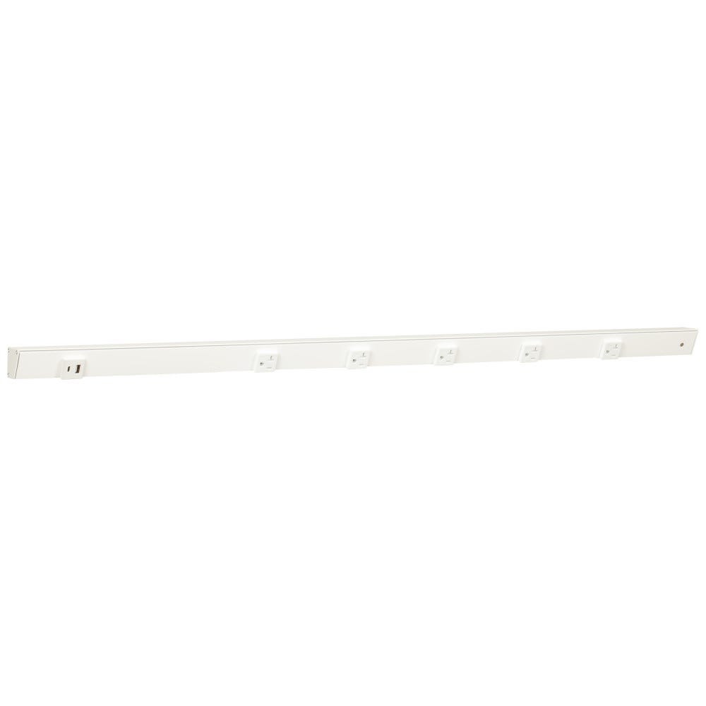 42" Apt 5pcs 20A receptacle with USB-Ac left, white powder finish, white single receptacle