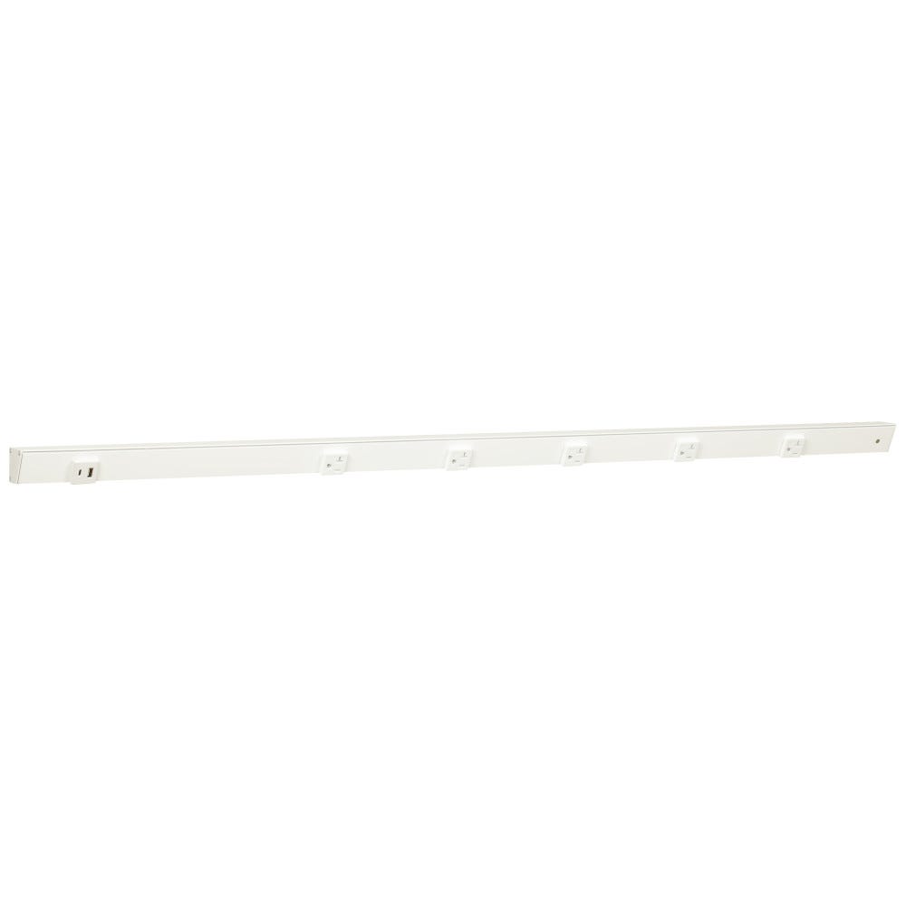 48" Apt 5pcs 20A receptacle with USB-Ac in white powder finish, single receptacle design