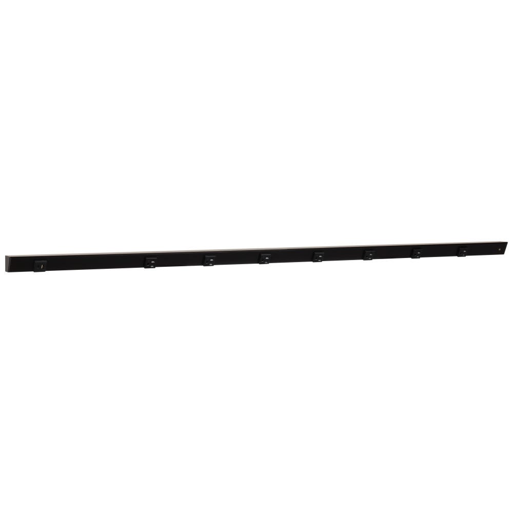 60" Apt 7pcs 20A receptacle with USB-Ac left entry, black powder finish, black single receptacle