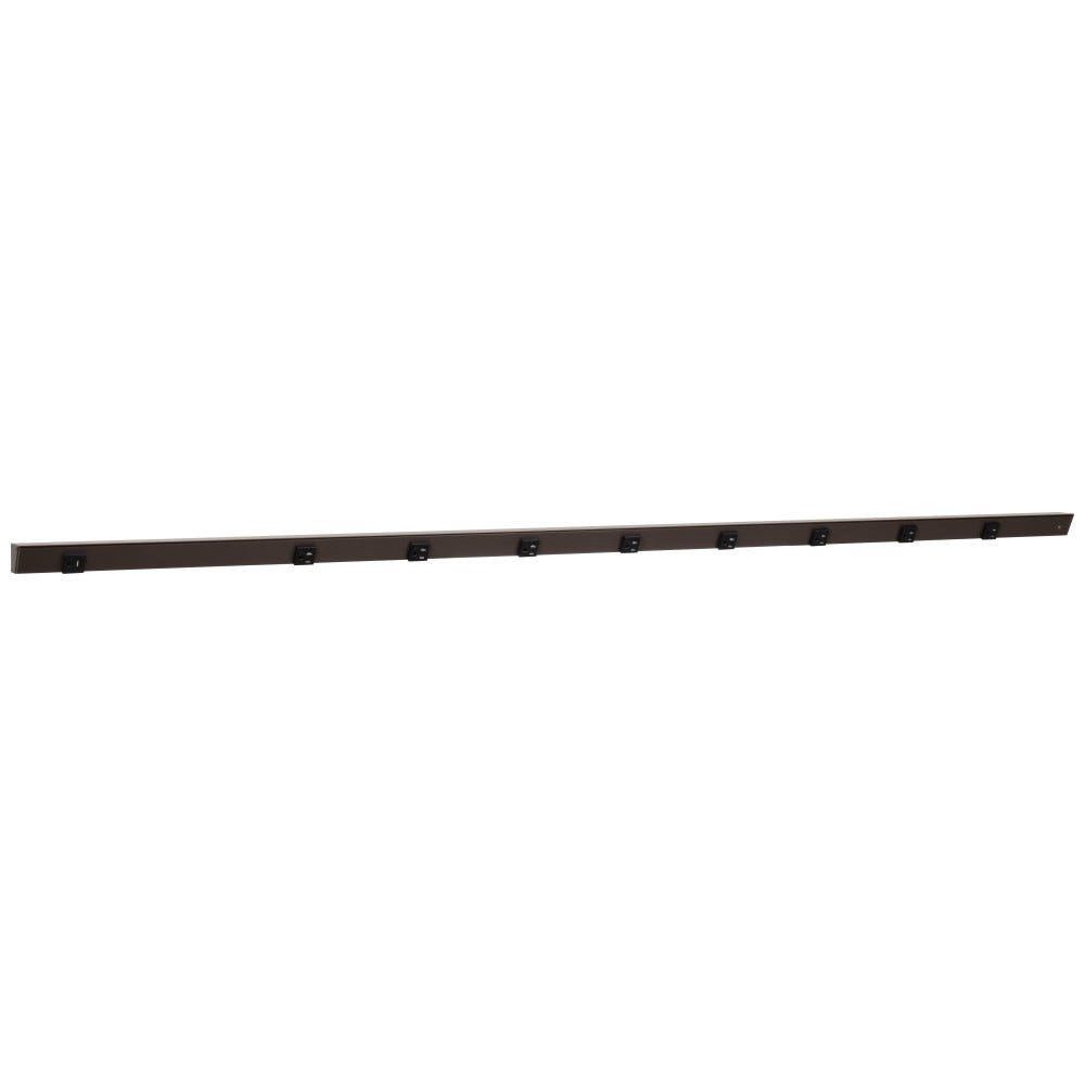 72" Apt 8pcs 20A receptacle with USB-Ac left, bronze powder finish, black single receptacle