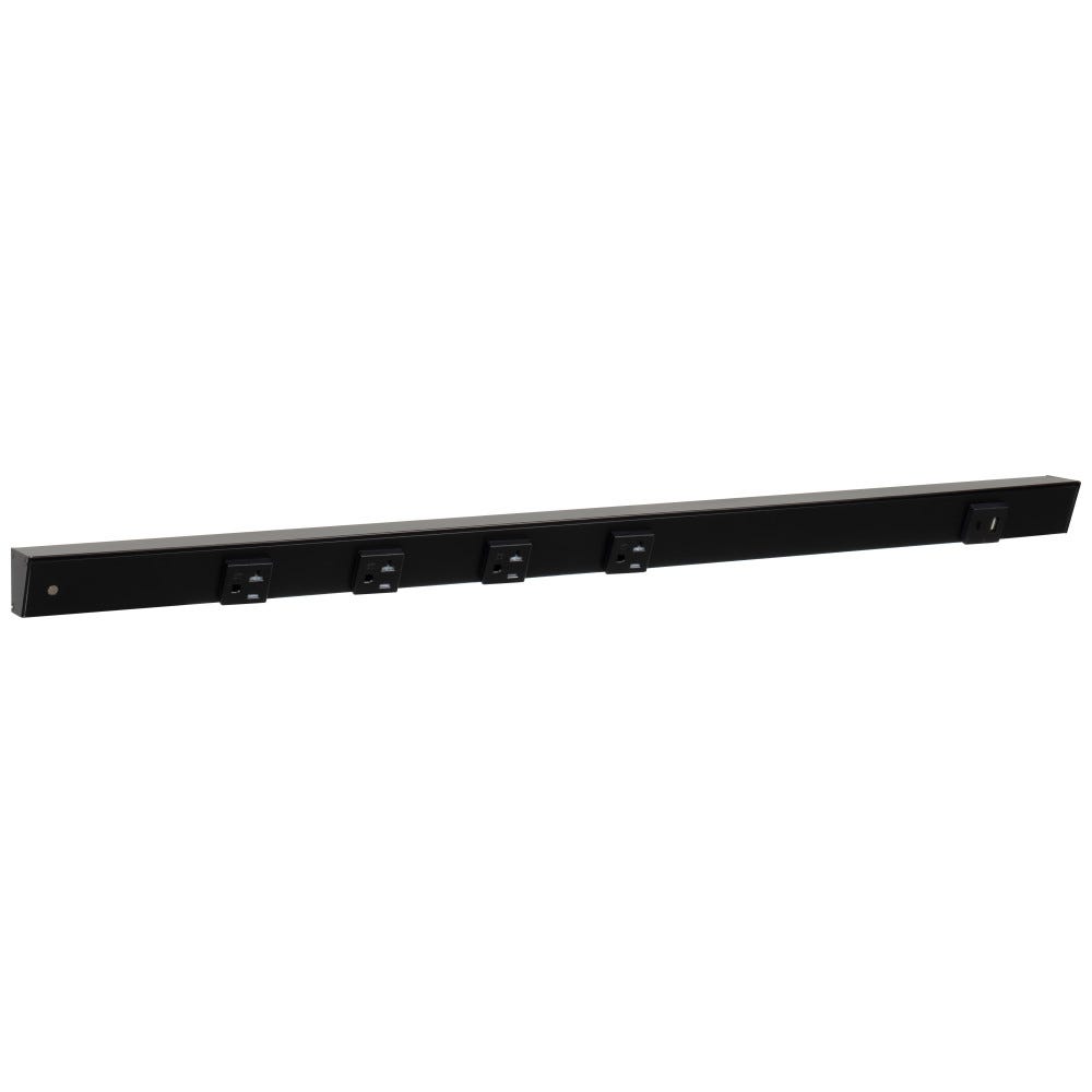 30 inch Apt 4pcs 20A receptacle with 1 USB-Ac right, black powder finish, single receptacle