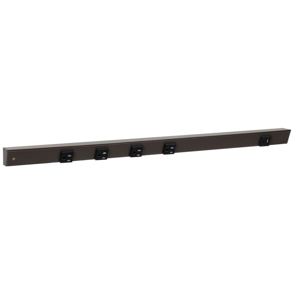 30" Apt 4pcs 20A receptacle set in bronze powder finish with black single receptacle and USB-Ac outlet