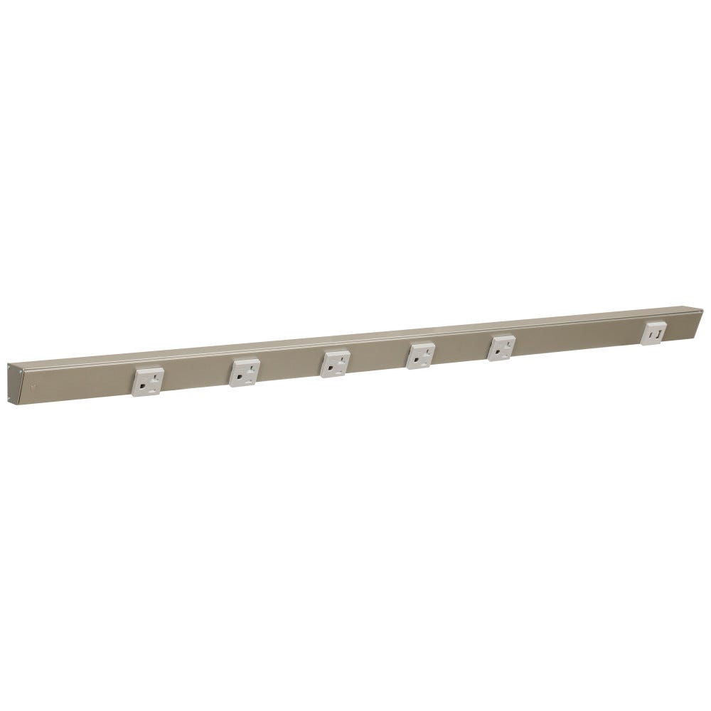 36" Satin Nickel 20A Receptacle with USB-Ac Right, grey single receptacle, modern design