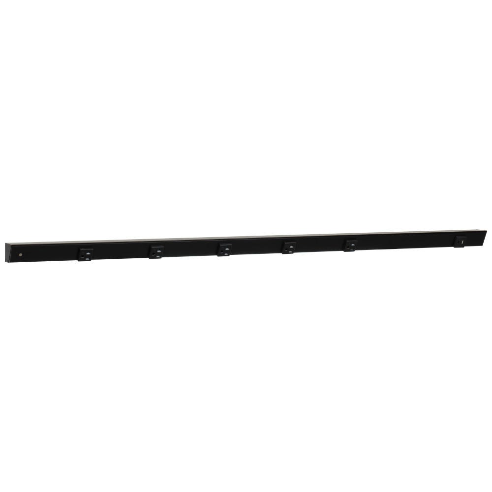 48" Apt 5pcs 20A receptacle + 1pcs USB-Ac Right with wire entry Left, black powder finish, black single receptacle