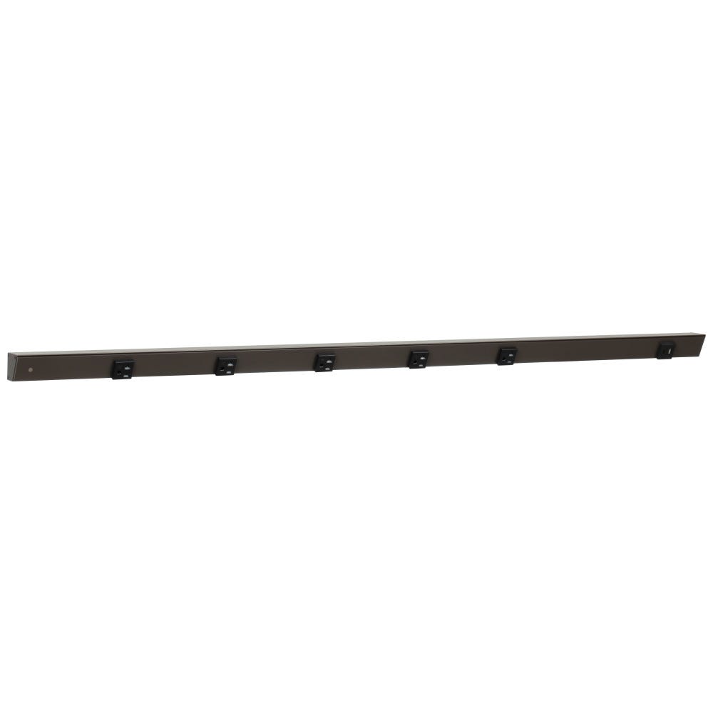 48" Apt 5pcs 20A receptacle with USB-Ac right, bronze powder finish, black single receptacle