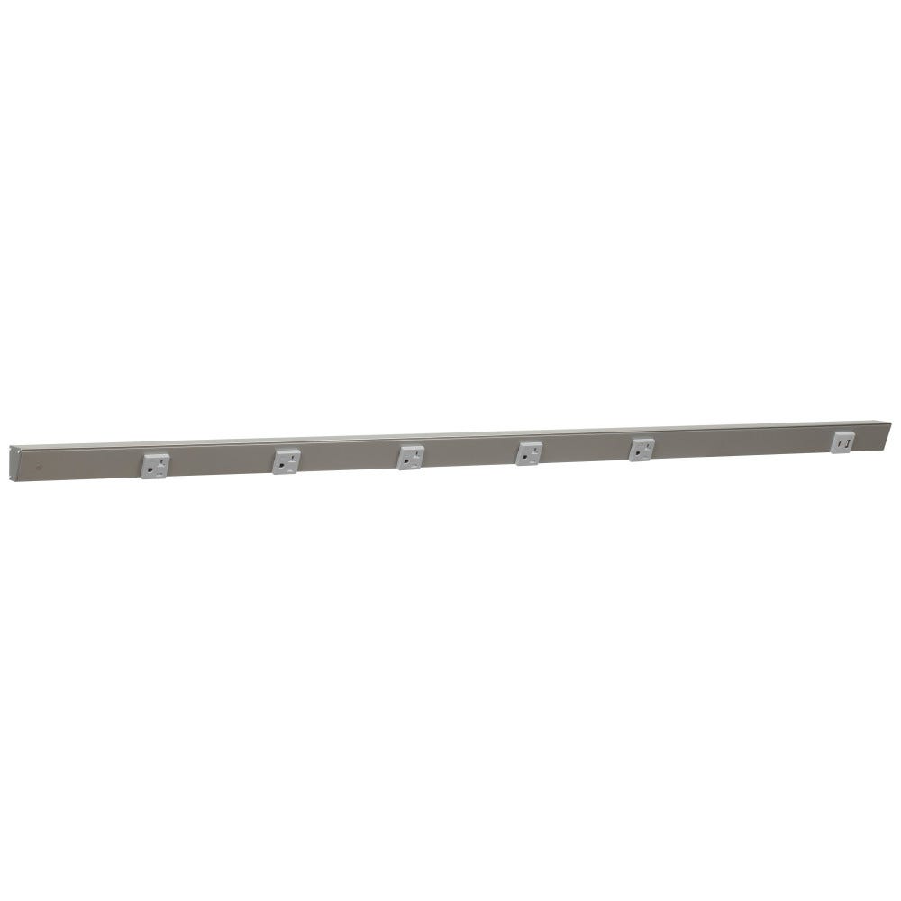 48" Satin Nickel 20A Receptacle with USB-Ac Right, Grey Single Receptacle, Task Lighting